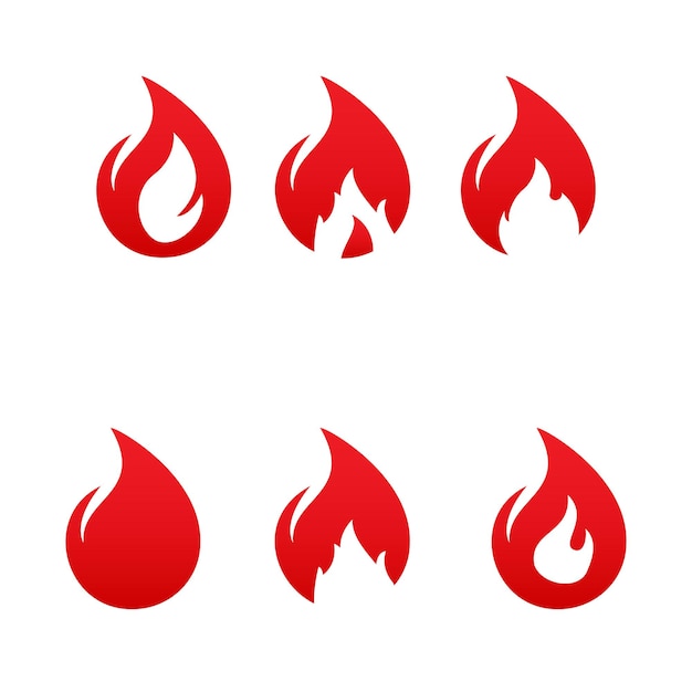 Conjunto de fuego Vector plantilla leña logo vector ilustración