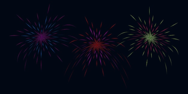Conjunto de fuegos artificiales abstractos para la celebración del Año Nuevo Año Nuevo Chino Año de la serpiente