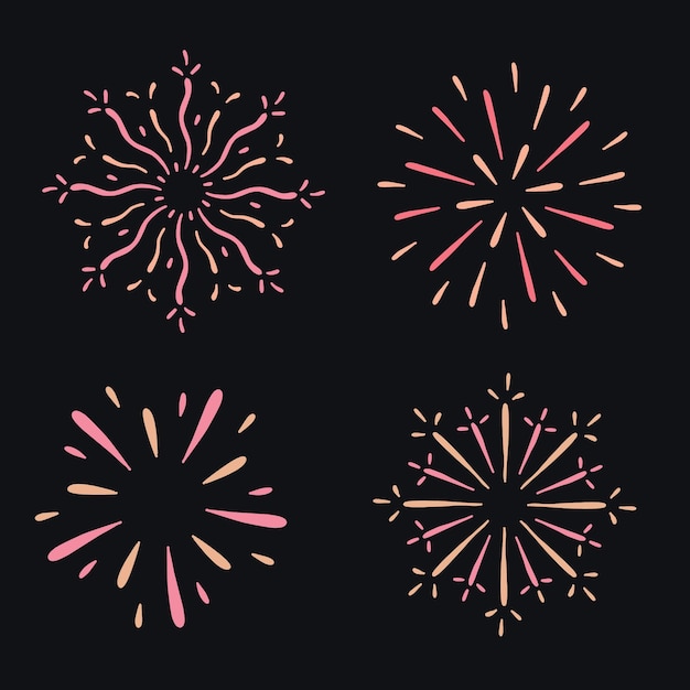 Conjunto de fuegos artificiales para elemento de celebración.