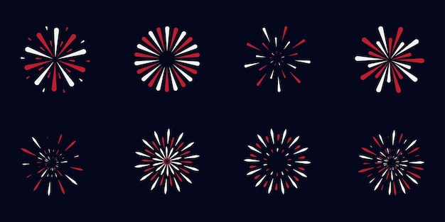 Conjunto de fuegos artificiales explosivos para decoración, celebración y entretenimiento