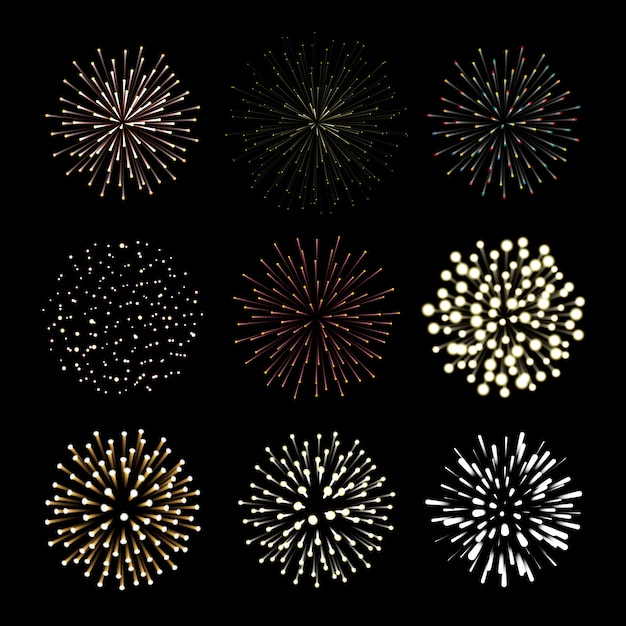 Conjunto de fuegos artificiales.