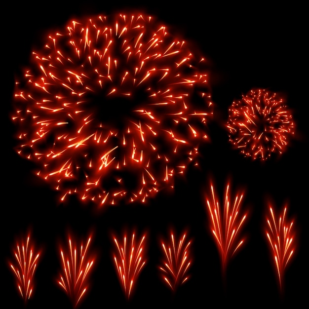 Conjunto de fuegos artificiales.