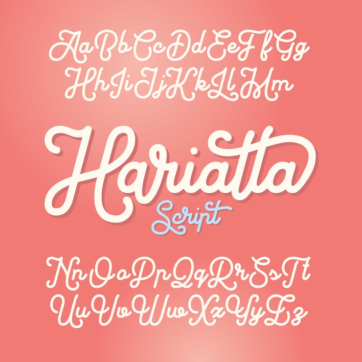 Vector conjunto de fuentes caligráficas