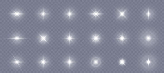 Conjunto de fuentes de luz, iluminación de conciertos, focos de escenario, sol brillante de estrellas, haz de foco iluminado