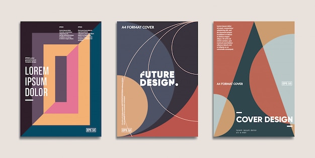 Conjunto de fundas geométricas retro