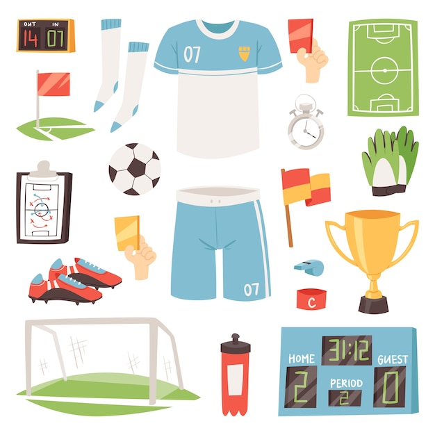 Conjunto de futbolista o jugador de fútbol