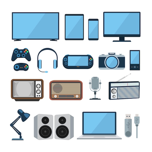 Conjunto de gadget de diseño plano y dispositivo electrónico.