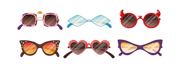 Conjunto de gafas de sol únicas y elegantes con diseños divertidos