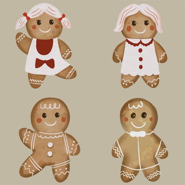 Conjunto de galletas de jengibre de Navidad