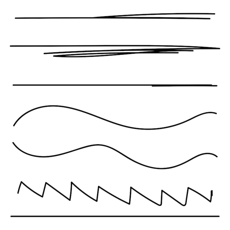Vector conjunto de garabates dibujados a mano subrayando el vector de la línea del elemento de diseño