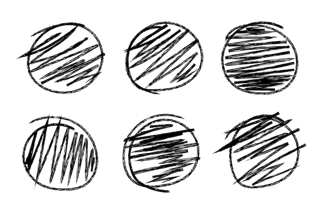 Vector conjunto de garabatos de círculos llenos