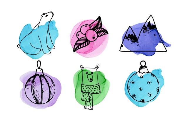 Conjunto de garabatos de Navidad
