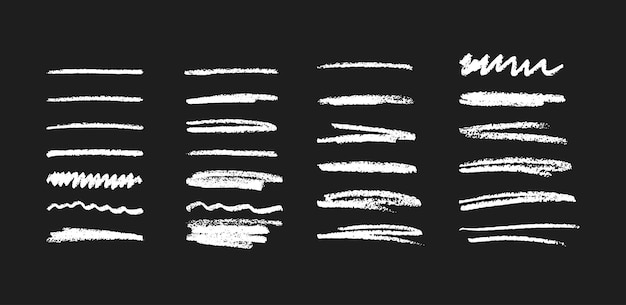 Conjunto de garabatos de textura de tiburón Líneas de pincel grunge manuscritas