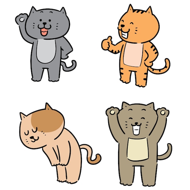 Vector conjunto de gatos