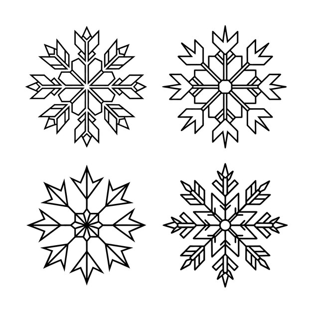 Conjunto geométrico de copos de nieve