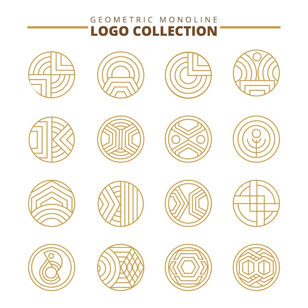 Vector conjunto geométrico del logotipo. línea símbolo del logotipo. colección del ornamento.