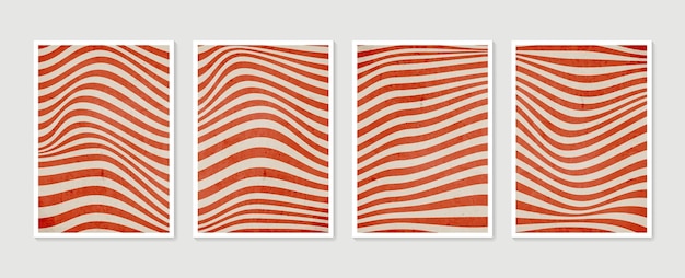 Conjunto geométrico moderno de carteles contemporáneos minimalistas estéticos abstractos dibujados a mano.