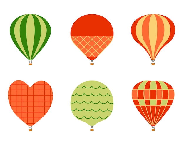 Vector conjunto de globos de aire caliente