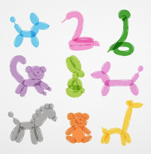 Conjunto de globos de animales