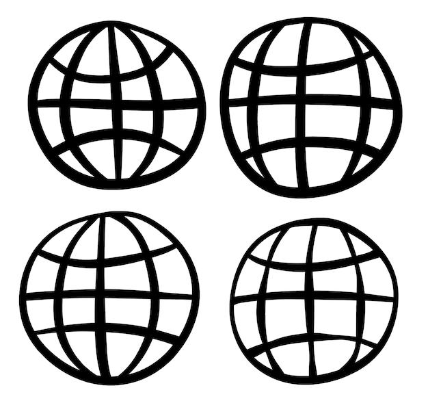 Un conjunto de globos blancos y negros con la palabra mundo en ellos