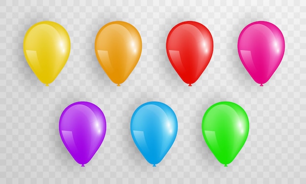 Conjunto de globos de colores aislados