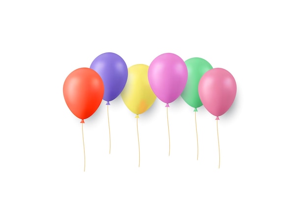 Conjunto de globos de colores festivos