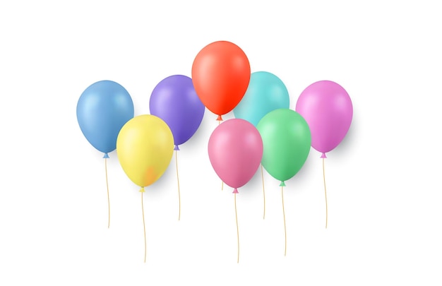 Conjunto de globos de colores festivos