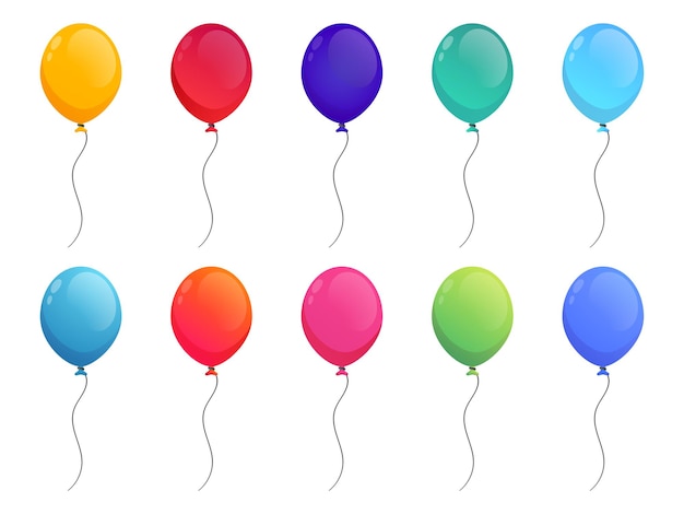 Conjunto de globos de colores ilustración vectorial