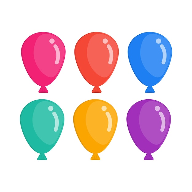 Conjunto de globos de colores o multicolores vector conjunto de globos de colores realistas o grupo de globos