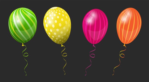 Vector conjunto de globos de colores realistas