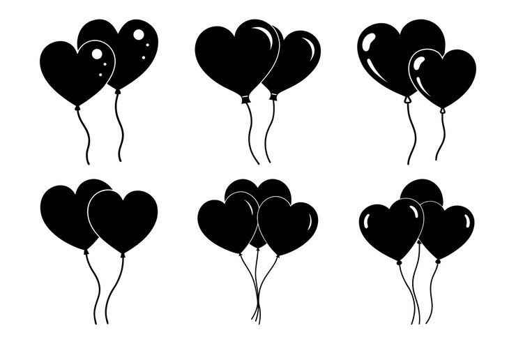 Conjunto de globos para corazones