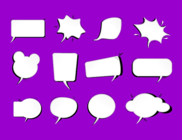 Conjunto de globos de discurso Elemento de diseño para cartel banner dibujos animados Vector ilustración