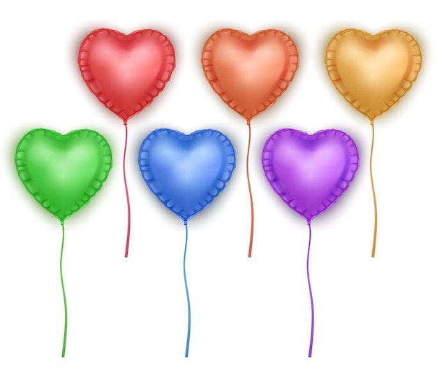 Conjunto de globos en forma de corazón. Elemento de decoración festiva para el día de San Valentín.
