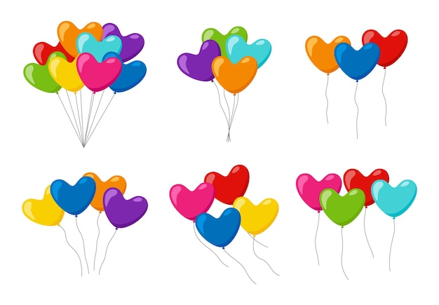 Conjunto de globos de helio de colores