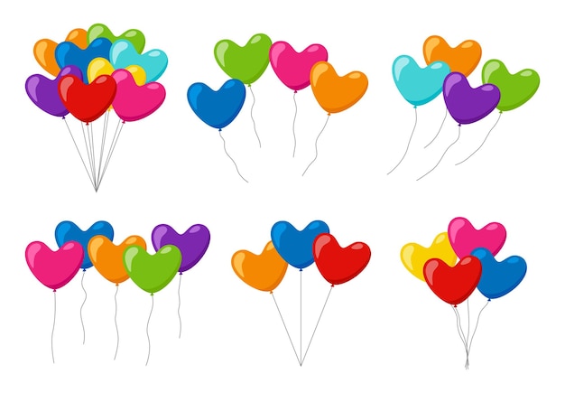Conjunto de globos de helio de colores