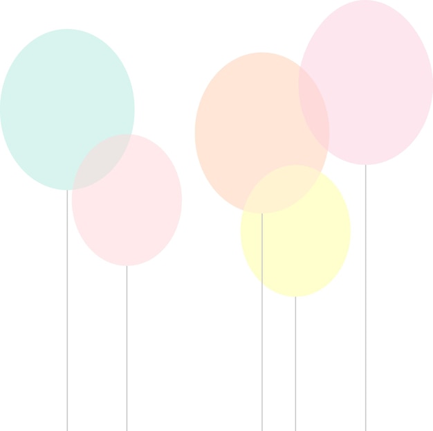 Conjunto de globos de helio en estilo plano