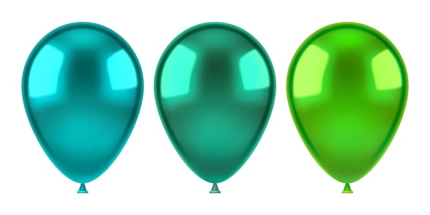 Vector conjunto de globos de helio verde ilustración vectorial