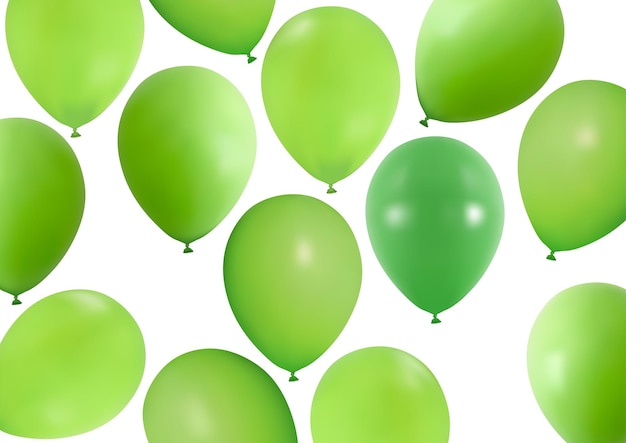 Vector conjunto de globos verdes para la fiesta.