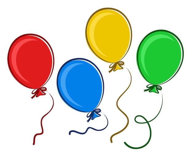 El conjunto de globos voladores de colores