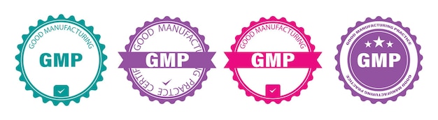 Conjunto GMP de insignias redondas Etiqueta de buenas prácticas de fabricación