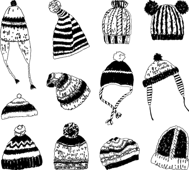 Conjunto de gorros de invierno de punto