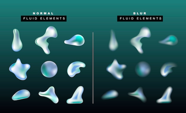 Vector conjunto de gota de líquido realista