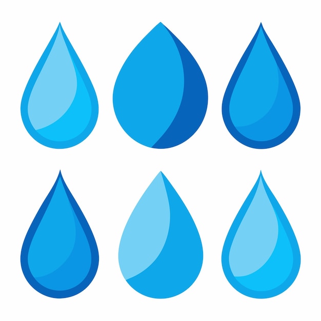 Conjunto de gotas de agua de diferentes estilos