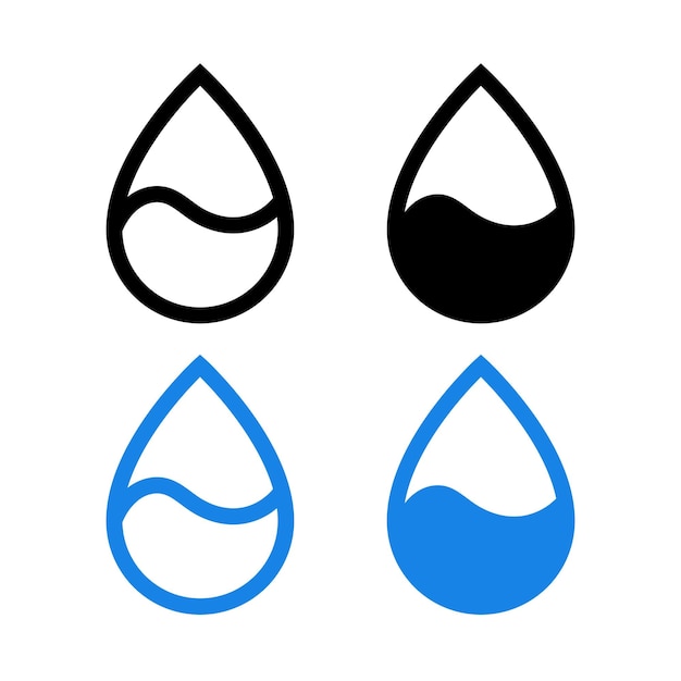 Conjunto de gotas de agua mitad de onda completa