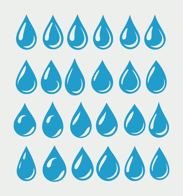 Conjunto de gotas de agua de vector libre