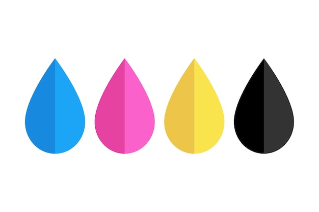 Conjunto de gotas CMYK