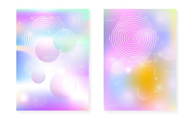 Conjunto de gradiente de memphis con formas líquidas Gripe holográfica dinámica