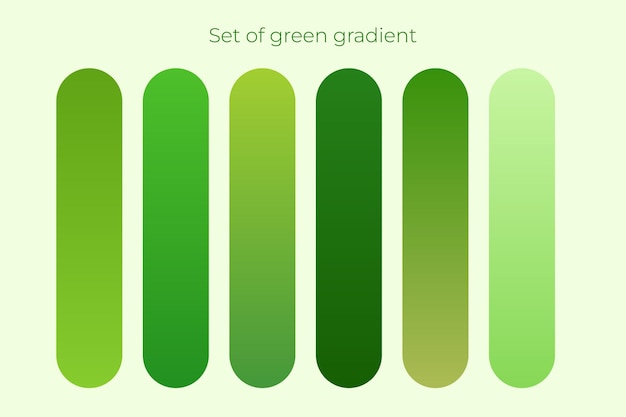 Conjunto de gradientes de color verde