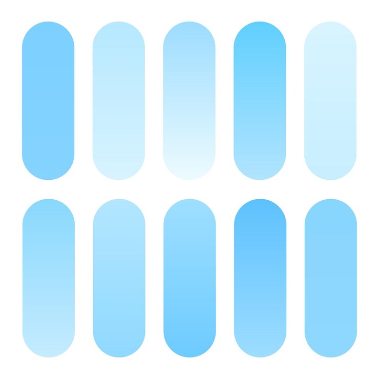 Vector conjunto de gradientes de combinación de colores azules