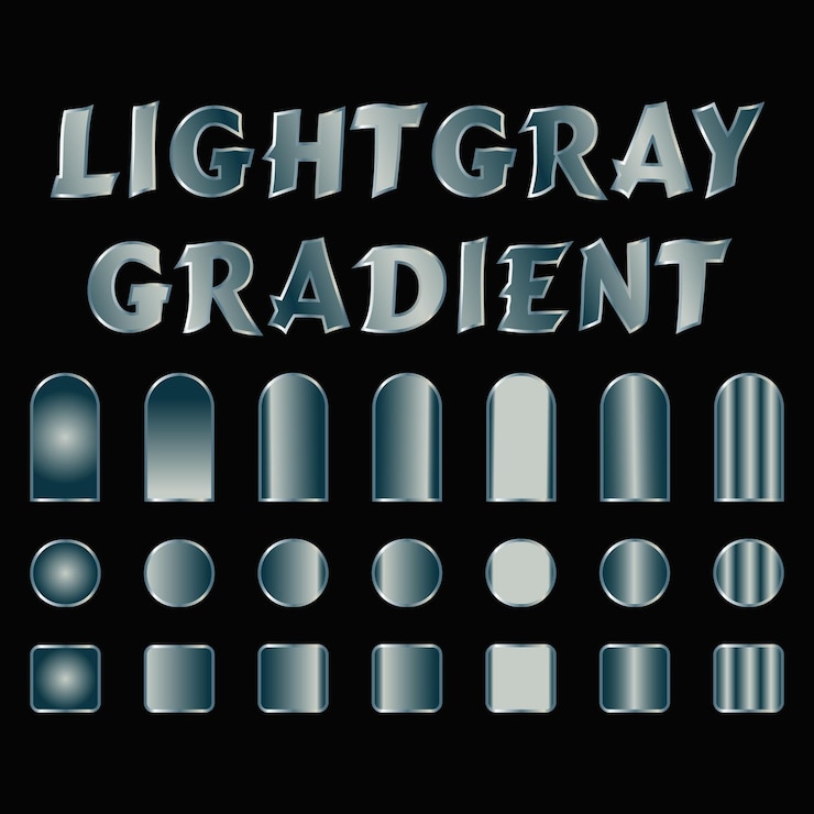 Vector conjunto de gradientes de gris claro